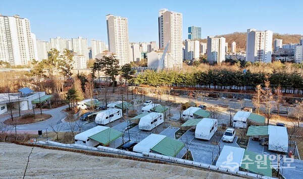 수원시 광교호수공원캠핑장 전경. (사진=수원도시공사)
