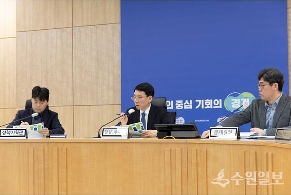 17일 오전 김성중 행정1부지사(가운데)가 '2025년 상반기 신속집행 추진 현안회의'를 주재하고 있다. (사진=경기도)