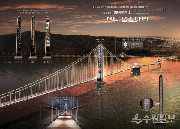 기흥저수지 횡단보도교 설계 공모 당선작. (자료=용인시)