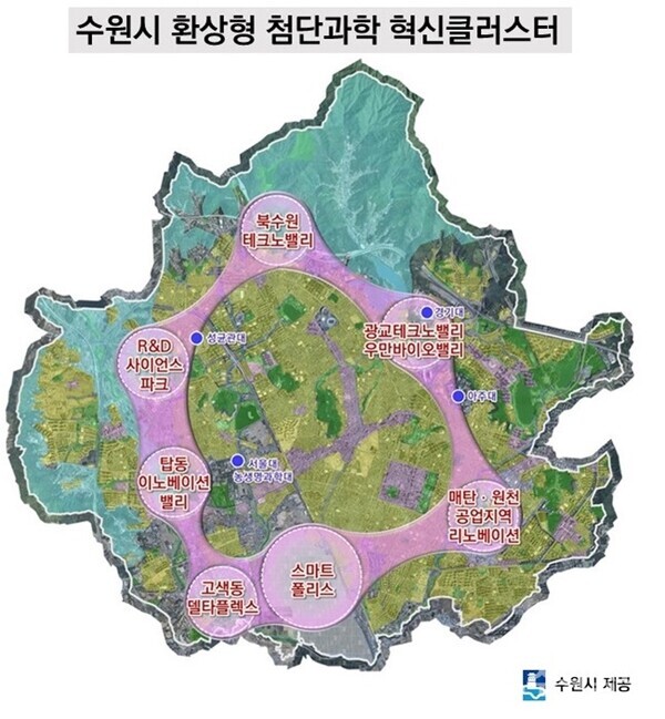 수원시 환상형 첨단과학 혁신클러스터 구상도.(사진=수원시)
