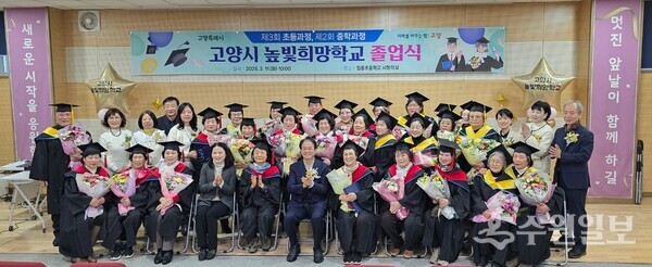 졸업생들이 기념촬영하고 있다.(사진=경기도교육청)