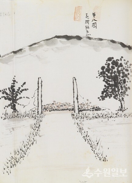 우정·장안면 주민들에 의해 파괴된 화수리 주재소 그림(출처 : 국사편찬위원회)