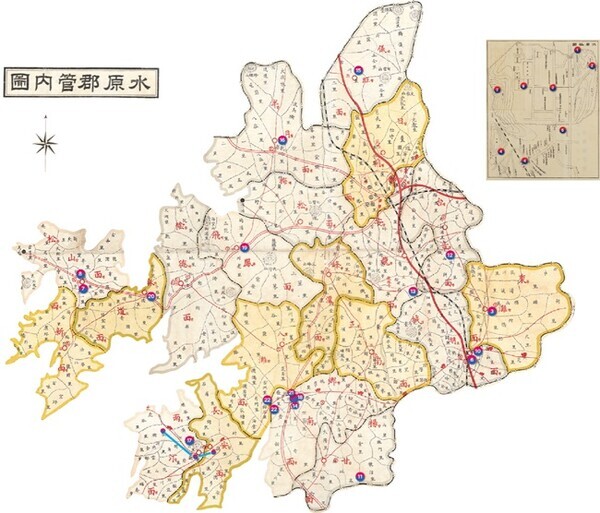 1919년 수원군 3·1운동 전개도