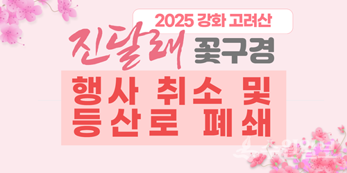 강화 고려산 진달래 꽃구경 행사 전면취소 안내문.