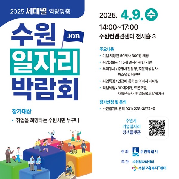 '2025 수원시 일자리박람회' 홍보물.