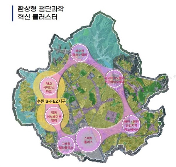 ‘환상형 첨단과학 혁신 클러스터’ 계획도. (자료=수원시)