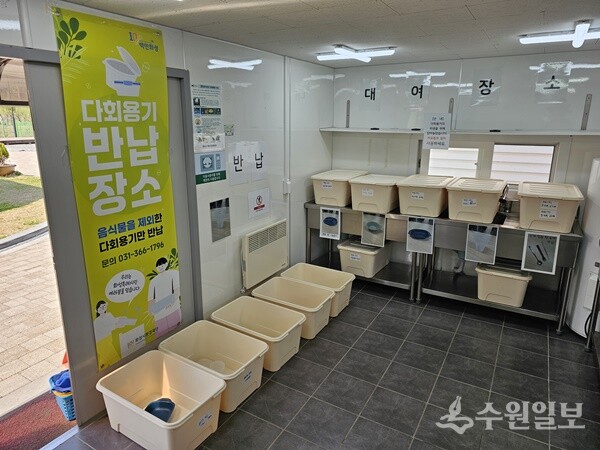 다회용기를 무료대여하고 있는 향남오토캠핑장. (사진=HU공사)