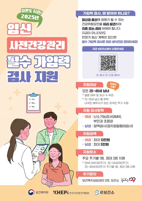 임신 사전건강관리 지원사업 포스터.