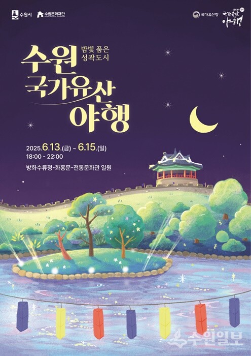 '밤빛 품은 성곽도시 2025 수원 국가유산 야행' 홍보 포스터.