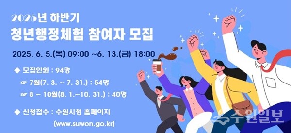 수원시 ‘2025 하반기 행정체험’ 참여 청년 모집 홍보물.