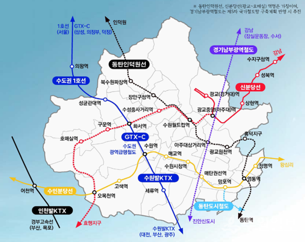 수원시 도시 발전을 견인할 격자형 광역 철도망.(사진=수원시)
