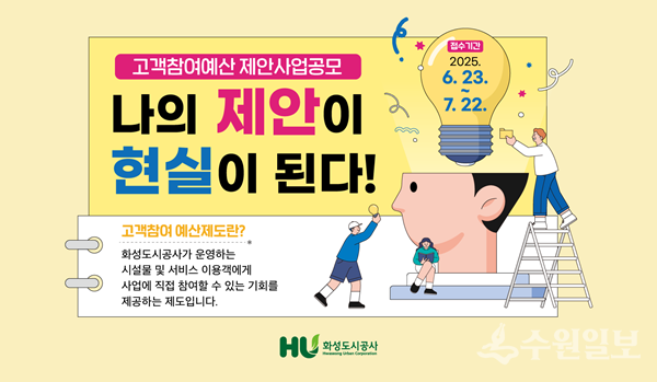 화성도시공사의 고객참여예산-제안사업공모 홈페이지 배너.