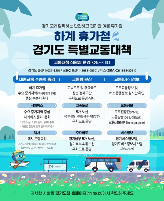 경기도 하계 휴가철 특별교통대책 홍보물.
