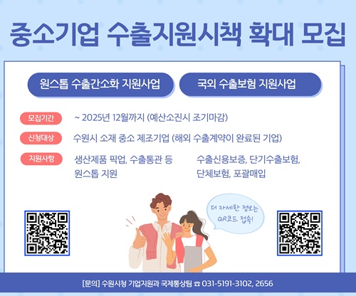 수출 중소기업 지원 홍보물.