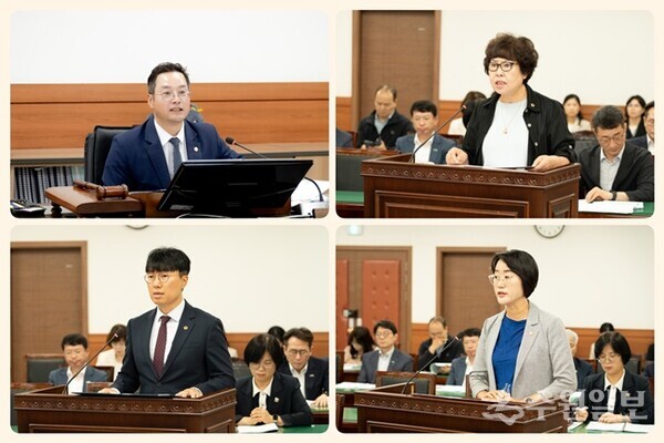 남양주시의회 자치행정위원회가 제313회 임시회 의원발의 조례안을 심사하고 있다. (사진= 왼쪽부터 시계방향으로 : 한근수 위원장, 이정애 의원, 박은경 의원, 원주영 의원)