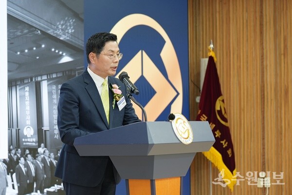 구재이 회장이 취임사를 하고 있다. (한국세무사회)