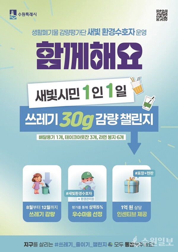 새빛 시민 1인 1일 쓰레기 30g 감량 챌린지’ 포스터.