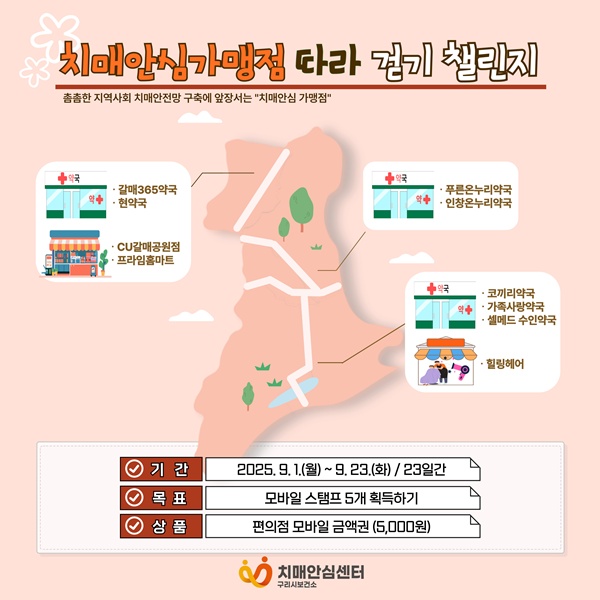‘치매안심가맹점 따라 걷기 스탬프 챌린지’ 홍보물. (자료=구리시보건소)