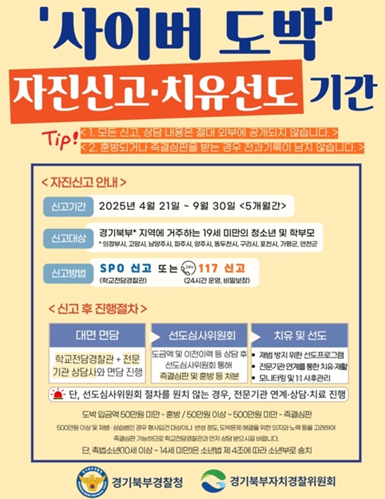 사이버도박 자진신고 포스터.