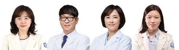 왼쪽부터 가톨릭대학교 성빈센트병원 안과 최진아 교수, 압구정성모안과 김민호 원장, 압구정성모안과 박명희 원장, 가톨릭대학교 대전성모병원 이지영 교수. (사진=성빈센트병원)