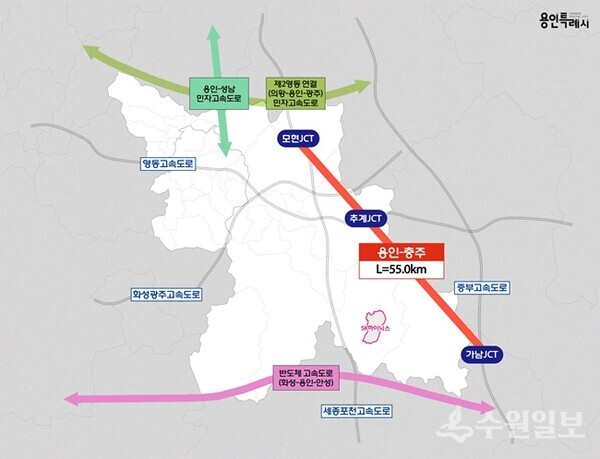 ‘용인~충주 민자고속도로’ 위치도. (자료=용인시)