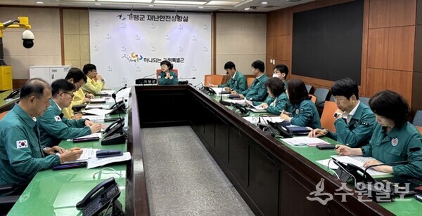 김미성 부군수가 ‘청평면 화재사고 수습대책 긴급 상황판단회의’를 주재하고 있다. (사진=가평군) 