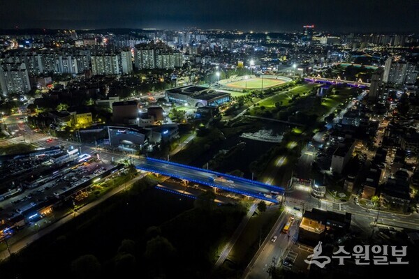 가로등 조도개선사업으로 환하게 밝혀진 오산시내 전경. (사진=오산시)