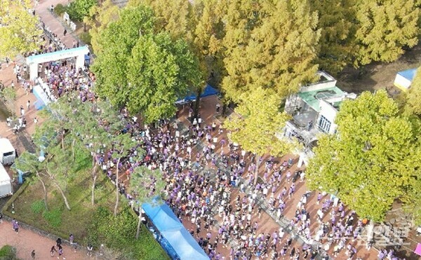  출발지점 드론 항공촬영 모습. (사진=디트뉴스24)