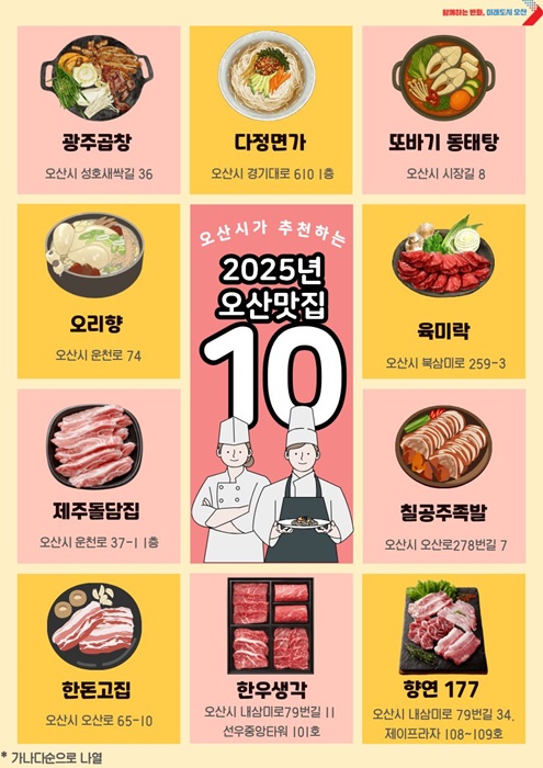 '2025년 오산맛집 10곳'.