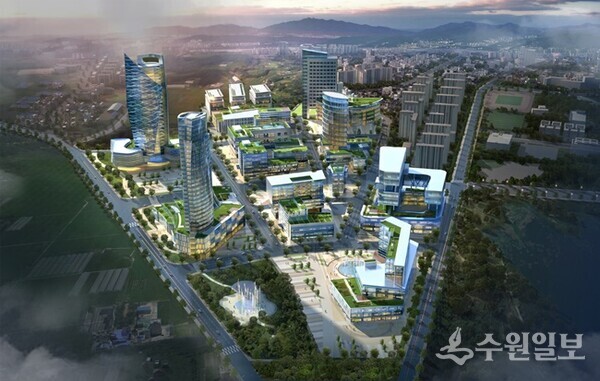 첨단 연구 단지를 유치할 탑동 이노베이션밸리 조감도.(사진=수원시)