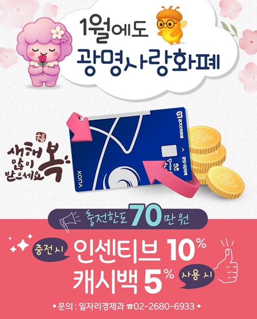 2026년 광명사랑화폐 혜택 안내문.