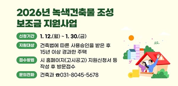 ‘2026년 녹색건축물 조성 보조금 지원사업’ 홍보물.