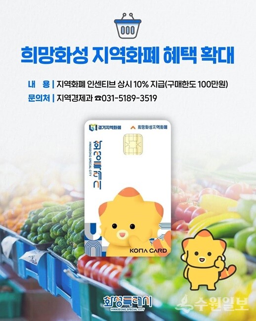 희망화성지역화폐 인센티브 안내.