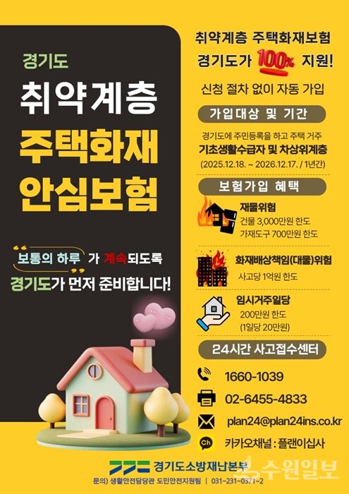 '취약계층 주택화재 안심보험 지원사업' 포스터.