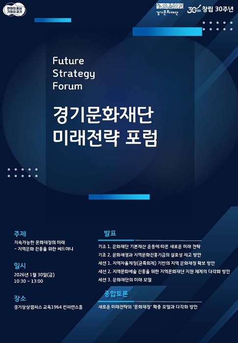 경기문화재단 미래전략 포럼 홍보 포스터.