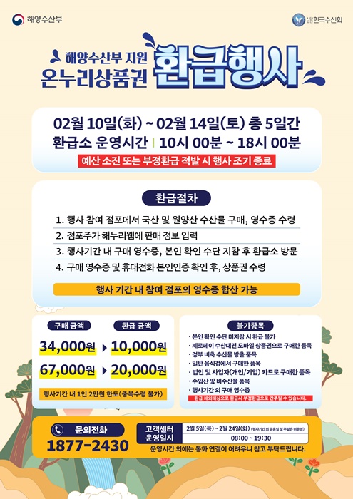 온누리상품권 환급행사 홍보 포스터.
