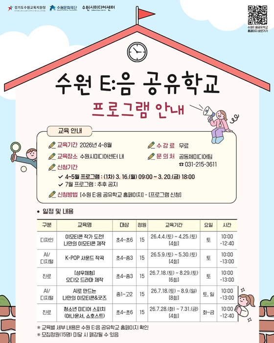 2026년 수원 E:음 공유학교 프로그램.