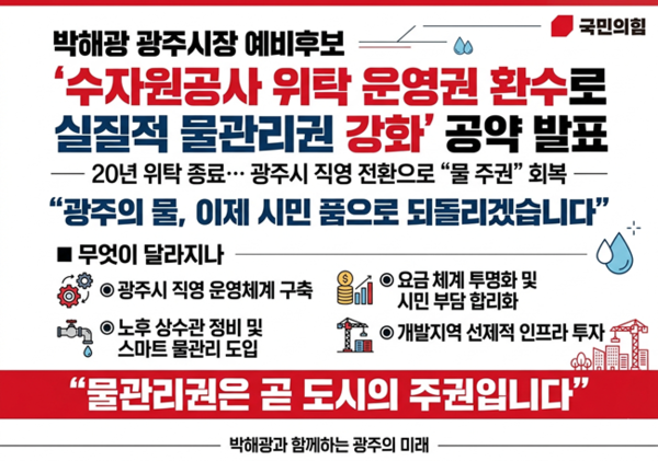 박해광 국민의힘 경기 광주시장 예비후보의 '실질적 물관리권 강화 공약' 홍보물.