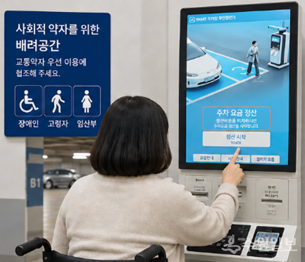 구리도시공사가 도입한 배리어프리 주차 사전무인정산기 모습. (사진=구리도시공사)