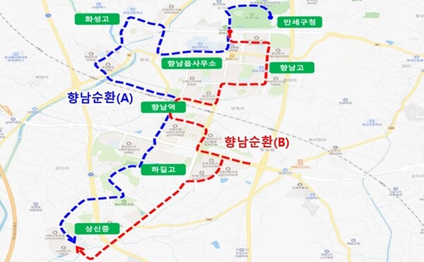 향남순환 노선도.