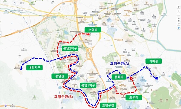 효행순환 노선도.