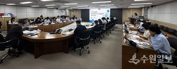 수원시가 ‘인공지능(AI) 기반 맞춤형 모바일 전자고지 고도화 용역 착수보고회’를 갖고 있다. (사진=수원시)