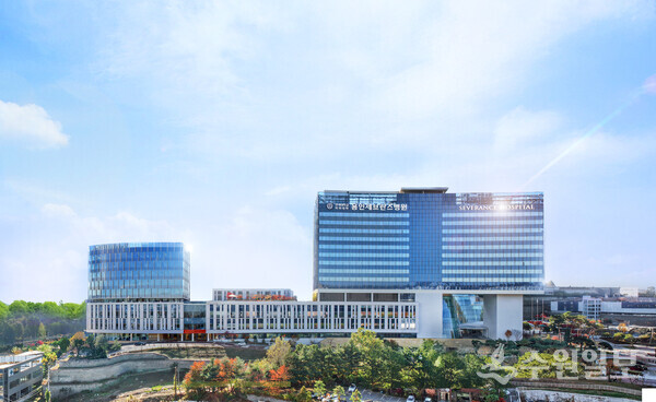 연세대학교 용인세브란스병원 정면 조감도.