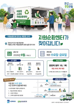 수원시 이동형 스마트 자원순환센터 시범 운영 홍보물. (수원시 제공)