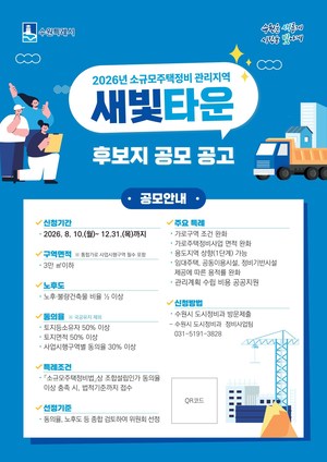 2026년 소규모주택정비 관리지역 새빛타운 후보지 공모 홍보물. (수원시 제공)