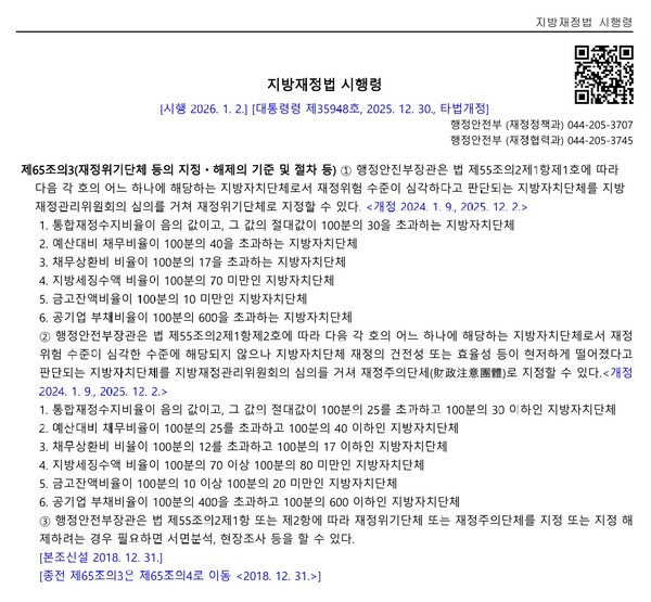 지방재정법 시행령 제65조의3