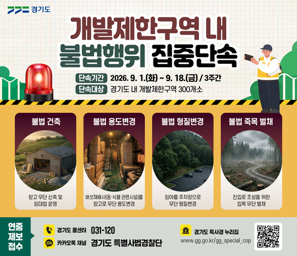 개발제한구역 특별단속 안내문 (경기도 제공)