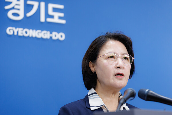 추미애 경기도지사가 5일 경기도 재정위기를 선언하고 있다 (경기도 제공)