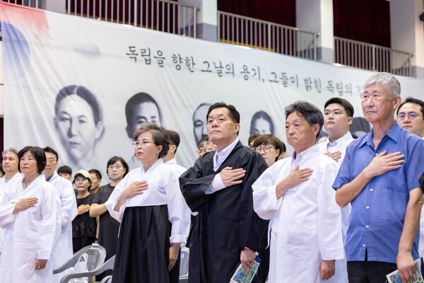 매향여자정보고등학교에서 제 81주년 광복절 ‘수원 독립운동의 길’ 조성 기념행사가 열렸다. (수원시 제공)