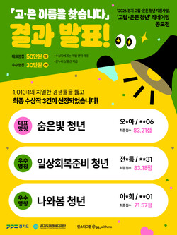 ‘고립·은둔 청년 새 이름 공모전’ 심사 결과, 대표 명칭으로 ‘숨은빛 청년’을 선정했다 (경기도 제공)
